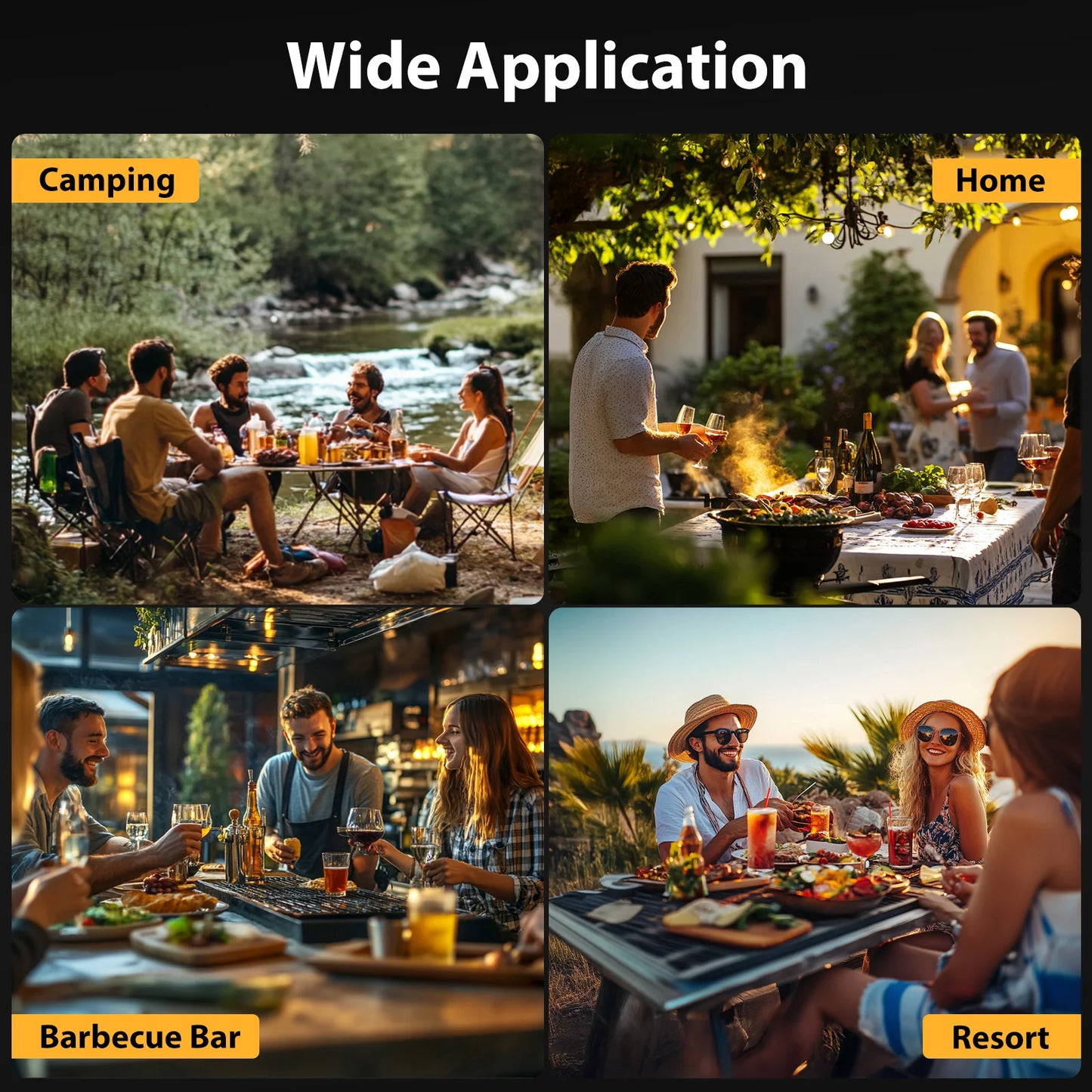 Camping Rotisserie Grill 176LBS Capacity 25W Motor Small BBQ Charcoal Roaster