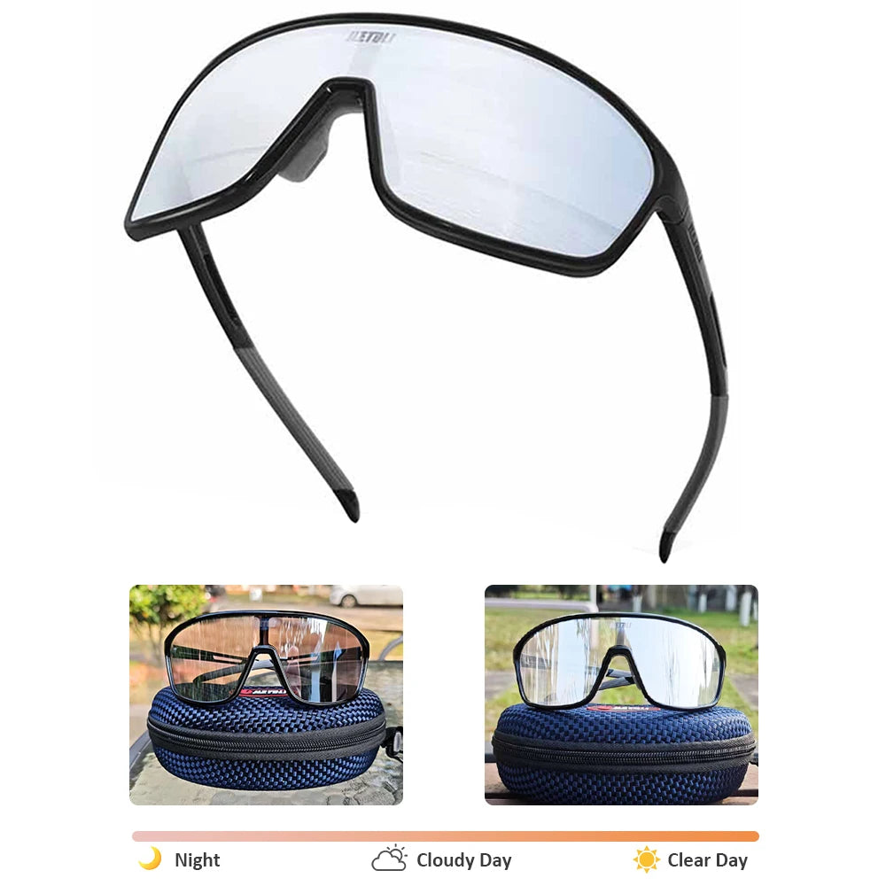 UV Protection Polarized Cycling Glasses Windproof for Road Biking Anti-Fog Sports Sunglasses Men Women