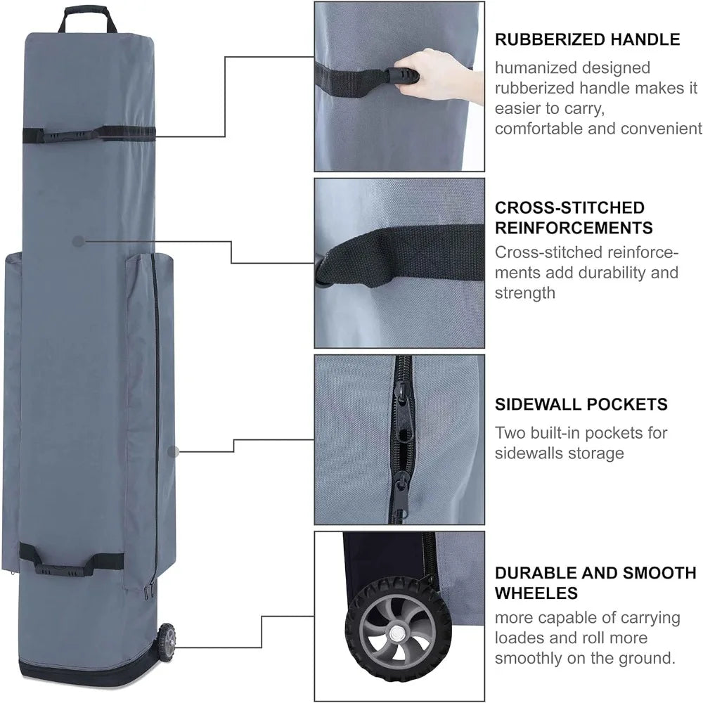 10x15 Heavy-Duty Outdoor Patio Canopy Tent with Sidewalls and Sandbags for Instant Setup