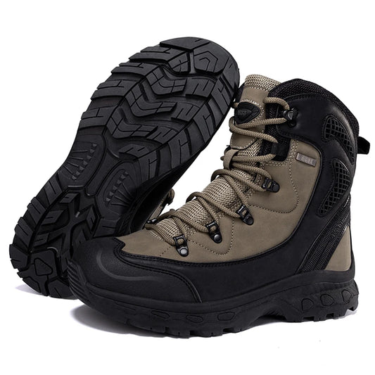 Men's mountain climbing motorcycle boots, outdoor hiking boots, CAMPING
