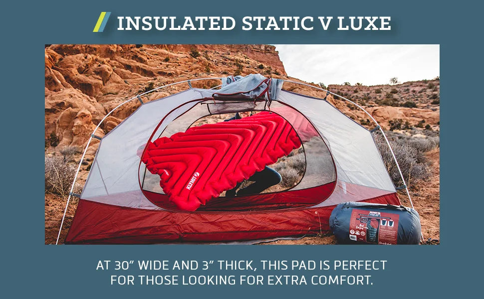 Insulated Inflatable Sleeping Pad for Camping,Lightweight Air Bed For Cold Weather,Red