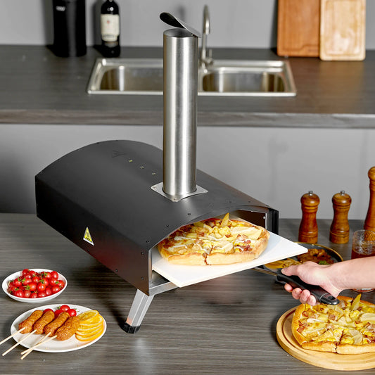 12inch Outdoor Oven Charcoal Fired Portable Stainless Steel Grill & Pizza Waterproof for Backyard Camping