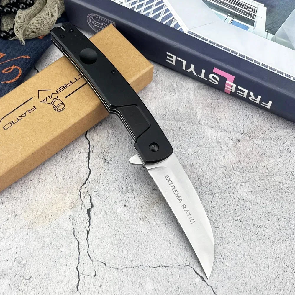 Outdoor Camping Pocket Knife Steel Blade Aluminum Handle Tactical Hunting Knife Wilderness Survival Knife