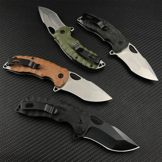 Pocket Knife Linen Micarta Handle Outdoor Tactical Camping Hunting Survival Multi-tool Knife