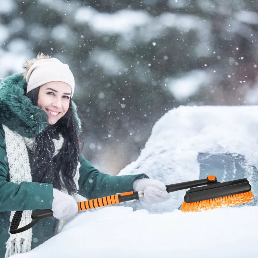 5 in 1 Detachable Snow Remover Kits Extendable Ice Scraper Snow Shovel 180 Adjustable Snow Brush for Car Windshield Roof