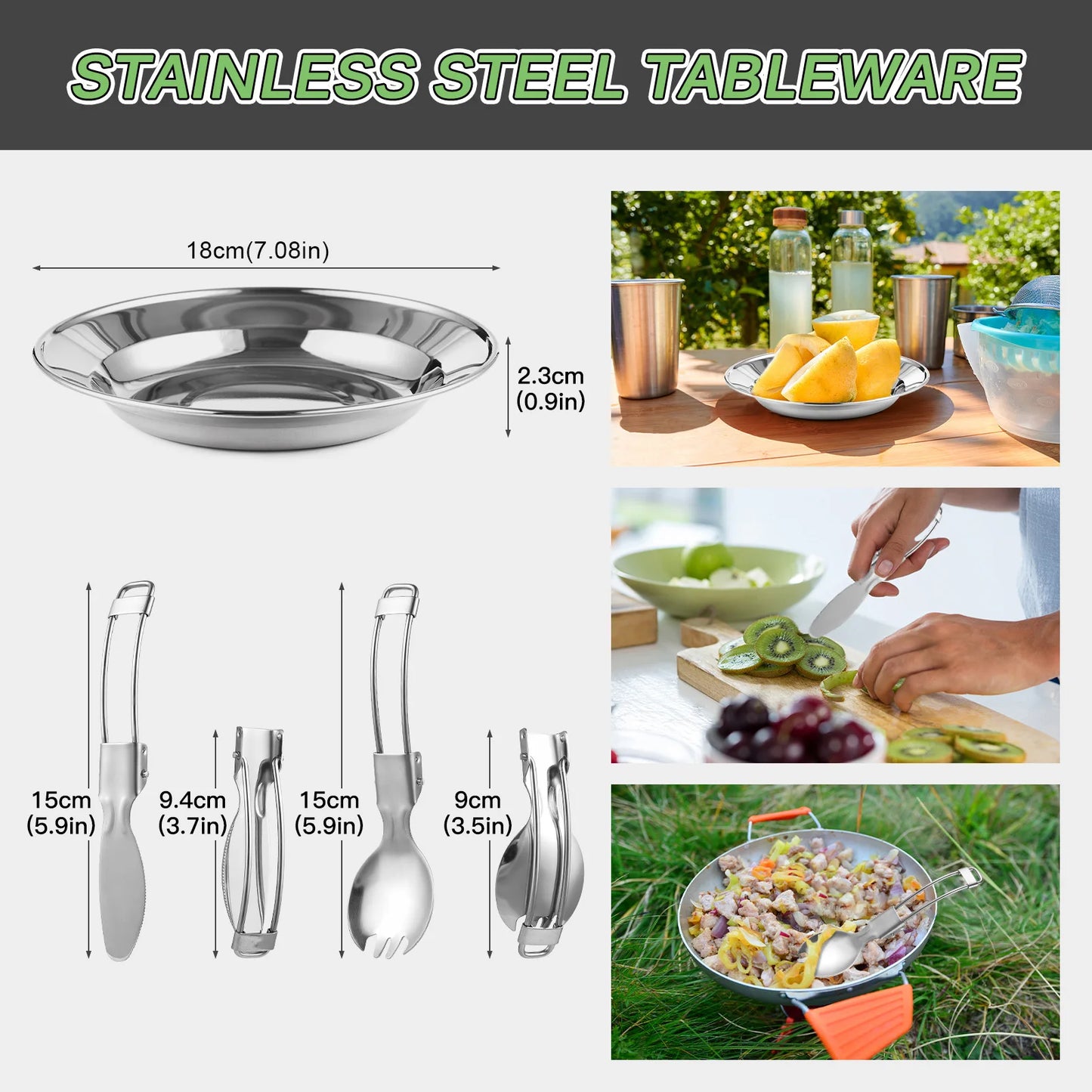 Outdoor Camping Pot Set Portable Aluminum Cookware backpacking cookware