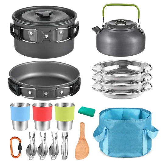 Outdoor Camping Pot Set Portable Aluminum Cookware backpacking cookware