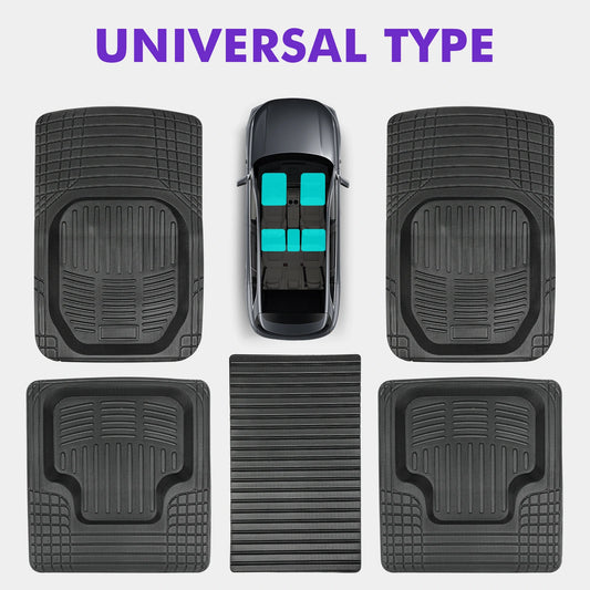 5pcs Universal Auto Car Floor Mats All-Weather Waterproof Tray Mat Interior Accessories