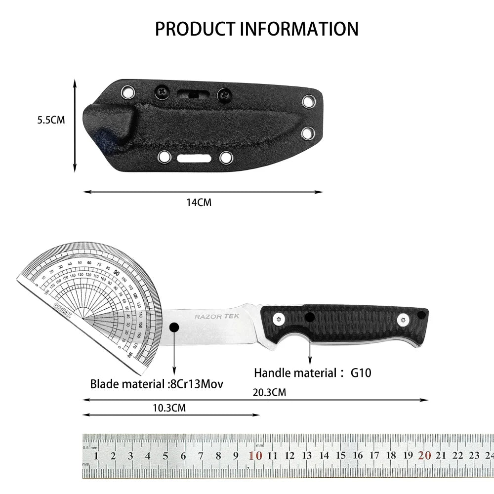 High Hardness Straight Knife Steel Blade Handle Outdoor Camping Survival Hunting Knife Cutting Knife