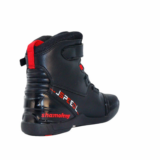 Men Motorcycle Riding Shoes Adjustable Strap Secure Ride Boots