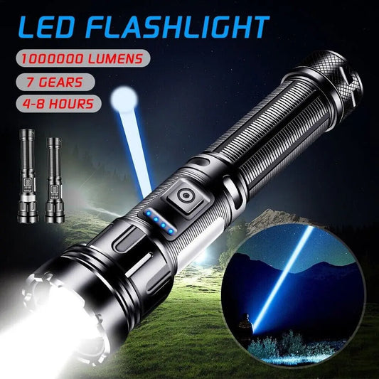 Portable High Power LED Flashlight Zoomable USB Rechargeable Waterproof Emergency Lamp
