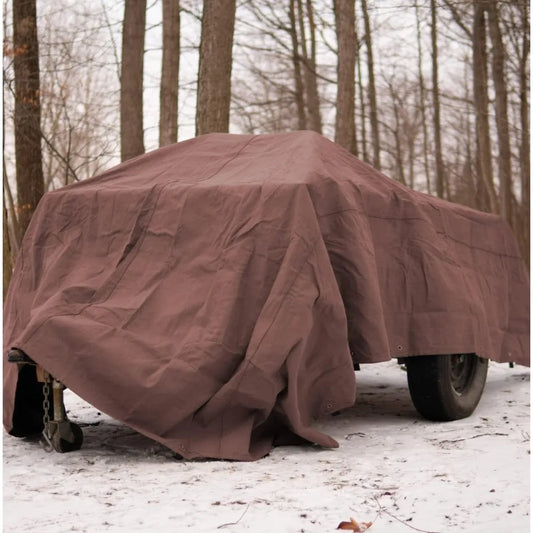 Canvas Tarp Heavy Duty Waterproof UV Resistant, Cloth Tarp
