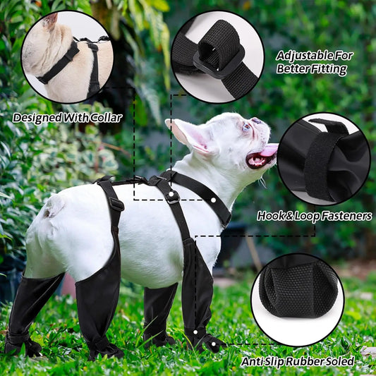 Outdoor Walking Dog Boot Leggings for Small Medium Large Dogs Suspender Boots Waterproof