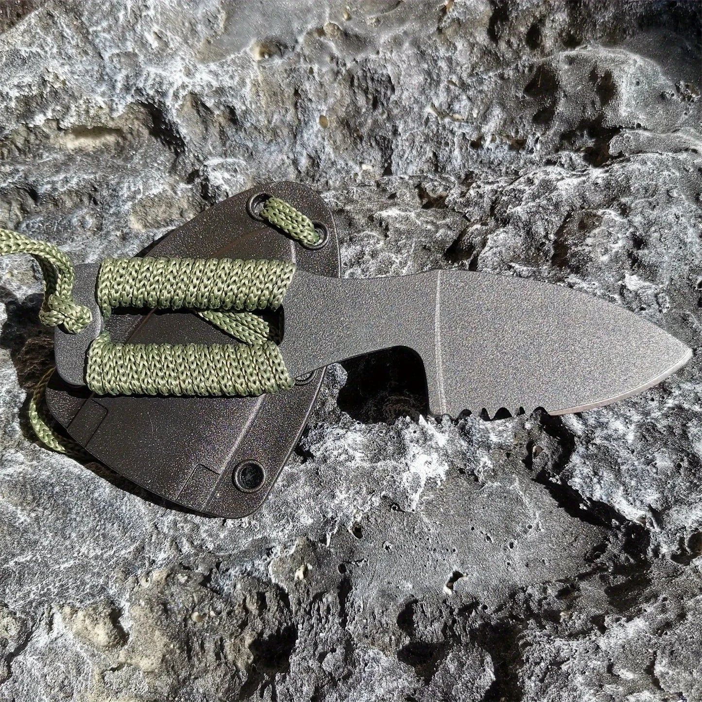Outdoor Camping Knife - 5.1" Semi-Serrated EDC Blade, Lightweight