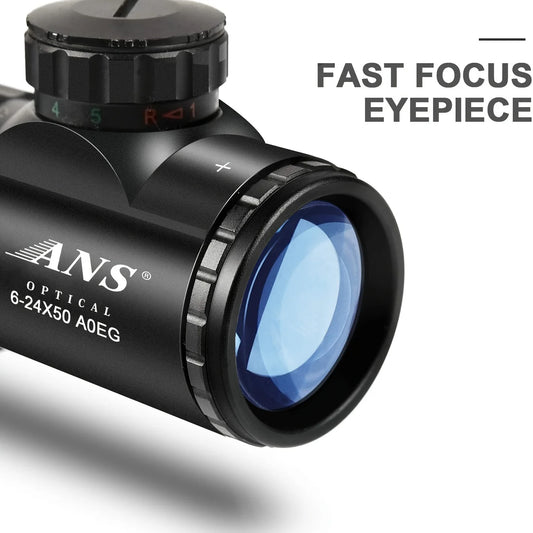 6-24x50 AO EG Illuminated Mil Dot Hunting Rifle Scope W/ PEPR Mount+Sunshade