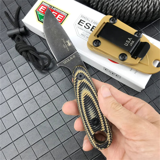 G10 Handle Outdoor Fixed Blade Wilderness Survival Hunting Straight Knives with Sheath