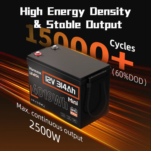 Lithium Iron Phosphate Battery 12V 314Ah With 100A BMS For RV/ Vans/ Golf Cart/ Camping/ Marine/ Boats/ Fishing
