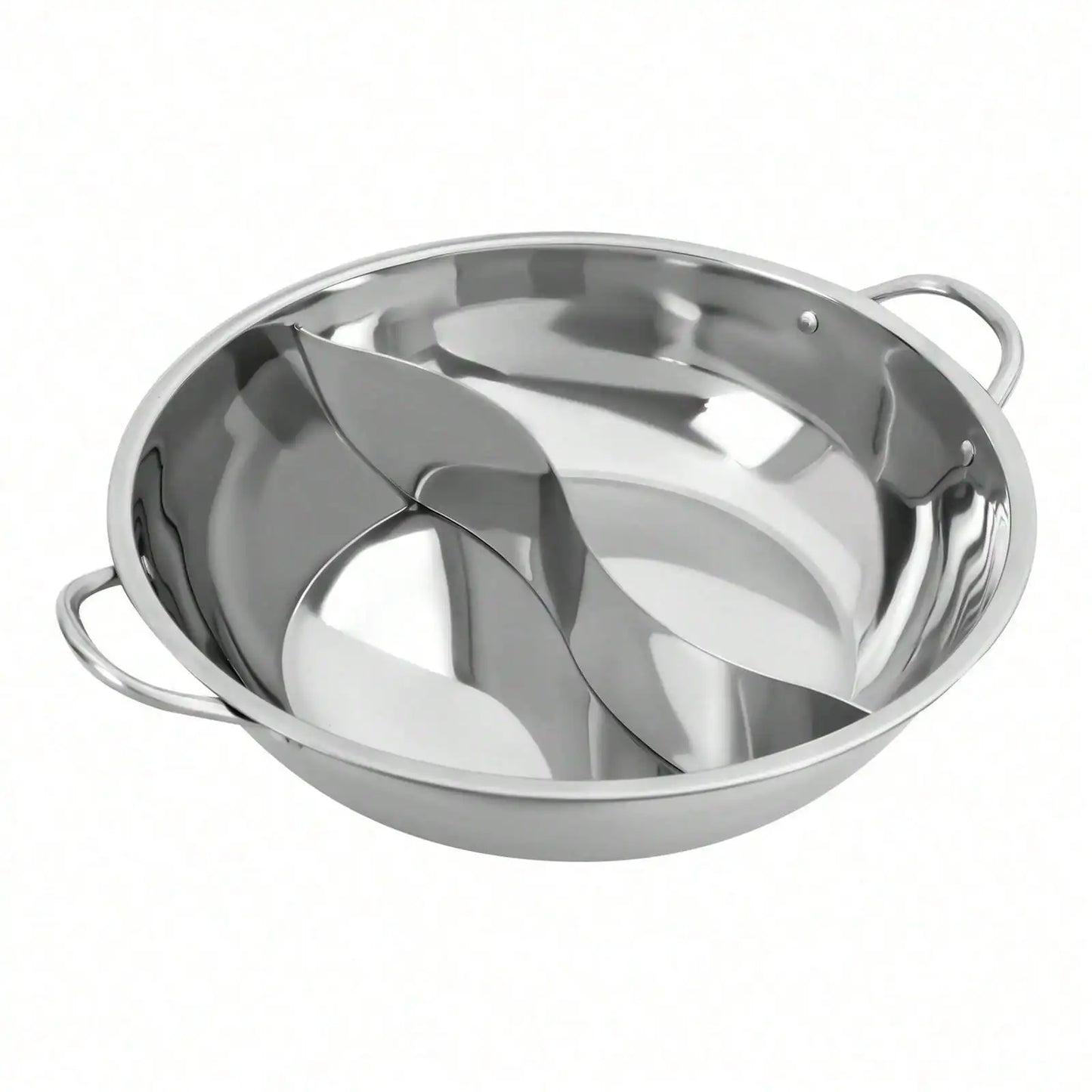 Dual Sided Hot Pot Set W/Divider & Glass Lid Cookware 34cm/13in