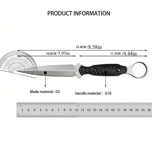 High Hardness Straight Knife, Steel Handle,Pocket Knife, Fishing Gear,