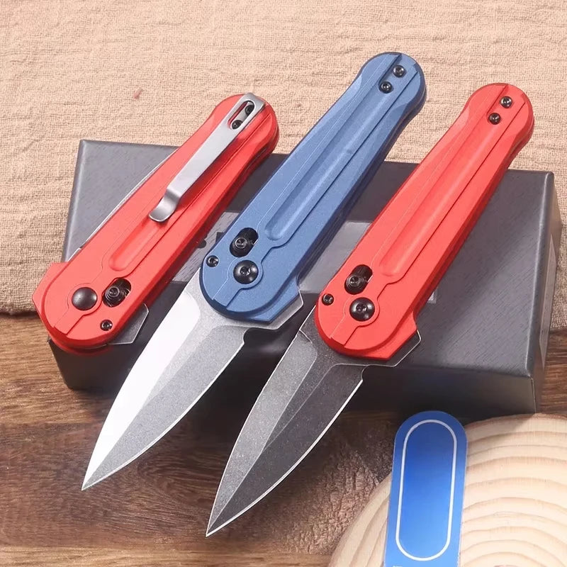 Portable Folding Knife with Shaft Lock D2 Steel Blade Aluminum Handle. Camping Tactics Hunting Gift