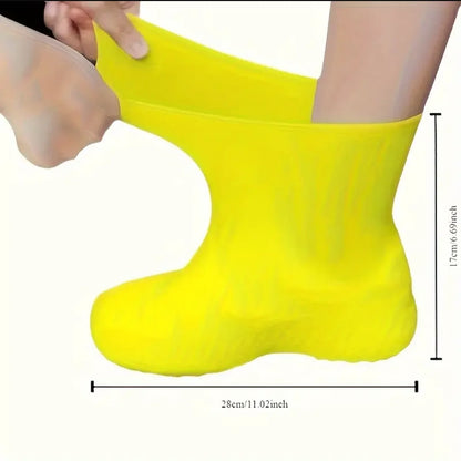 3 pair Of Outdoor Latex Rain Boots Waterproof Shoe Cover Multiple Colors To Choose From,