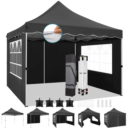 10x10 Pop Up Canopy Tent with 4 Walls & Accessories Kit Waterproof Instant Shelter for Commercial & Personal Events