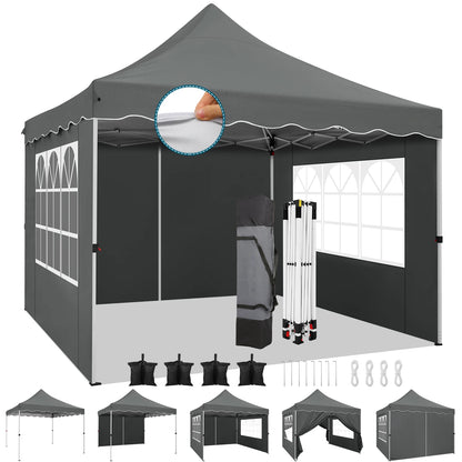 10x10 Pop Up Canopy Tent with 4 Walls & Accessories Kit Waterproof Instant Shelter for Commercial & Personal Events