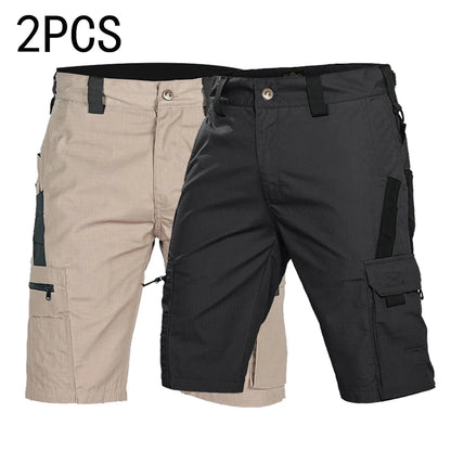 2Pcs Men Outdoor Camo Breathable  Casual Shorts