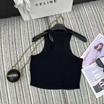 Women's Sport Blue Stretch Cotton Tank Top Moisture-Wicking Quick Dry High Elastic Gym Yoga Running Casual Athletic S-L