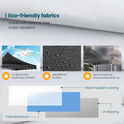 10x10 Pop Up Canopy Tent with 4 Walls & Accessories Kit Waterproof Instant Shelter for Commercial & Personal Events