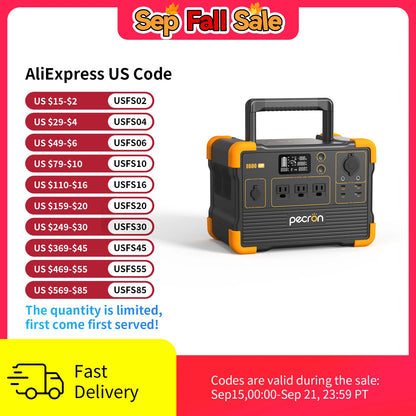 Portable Power Station 614Wh Solar Generator with AC Outlets Battery Backup for Outdoor Camping