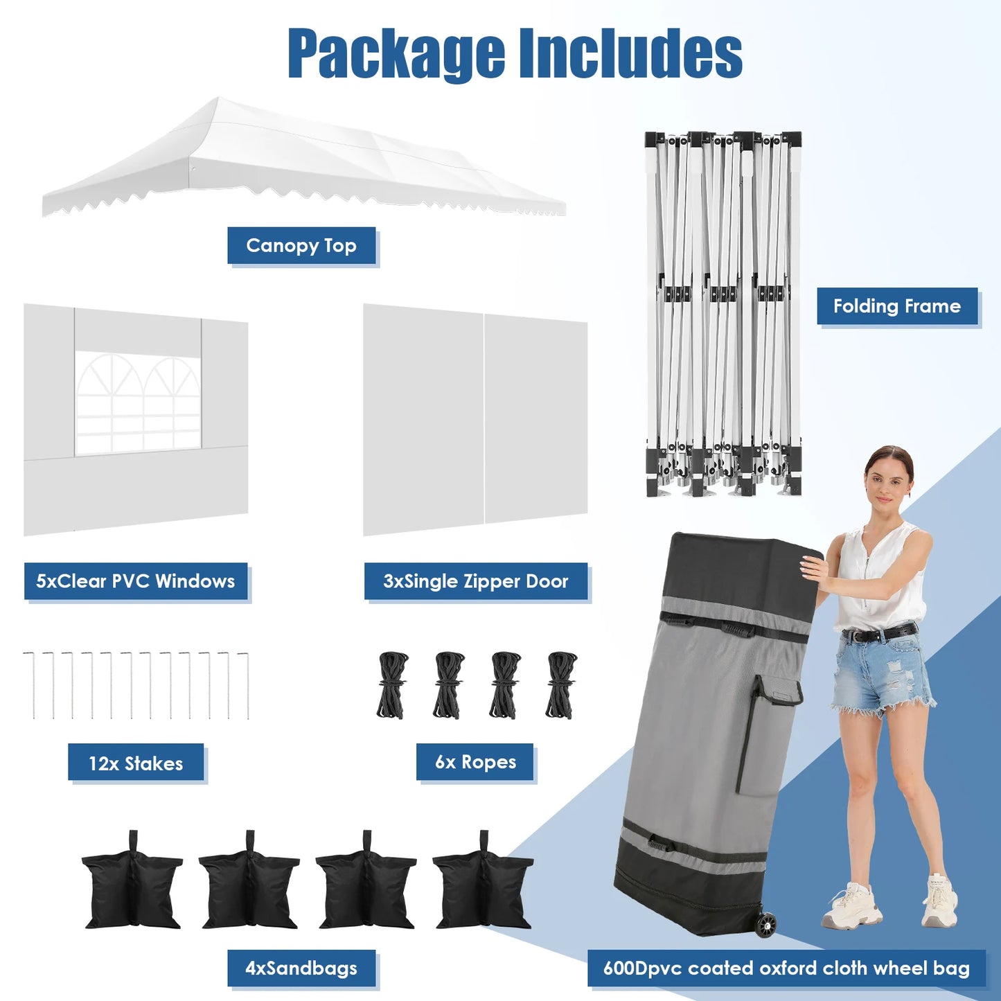 10x30ft Event Canopy with Removable Walls, Premium Pop Up Tent with Reinforced Frame & Waterproof Cover