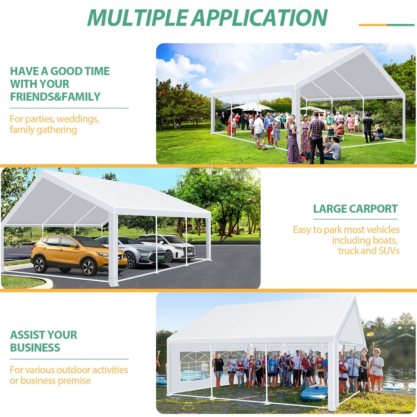 20x20ft Tent Heavy Duty for Parties Waterproof, Wedding and Event Canopy with Removable Sidewalls