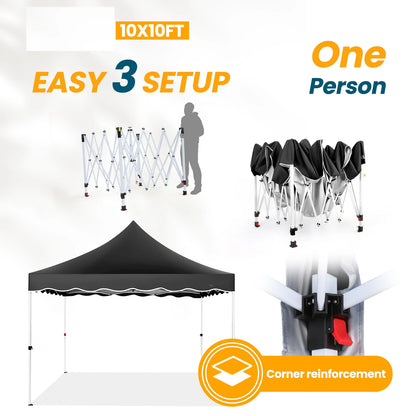 10x10 Pop Up Canopy Tent with 4 Walls & Accessories Kit Waterproof Instant Shelter for Commercial & Personal Events