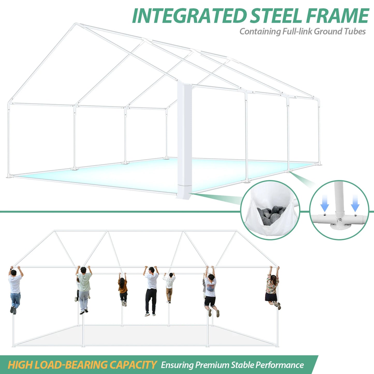 20x20ft Tent Heavy Duty for Parties Waterproof, Wedding and Event Canopy with Removable Sidewalls