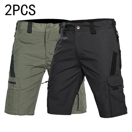 2Pcs Men Outdoor Camo Breathable  Casual Shorts