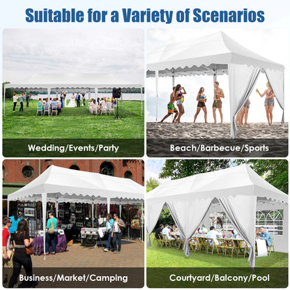 10x30ft Event Canopy with Removable Walls, Premium Pop Up Tent with Reinforced Frame & Waterproof Cover