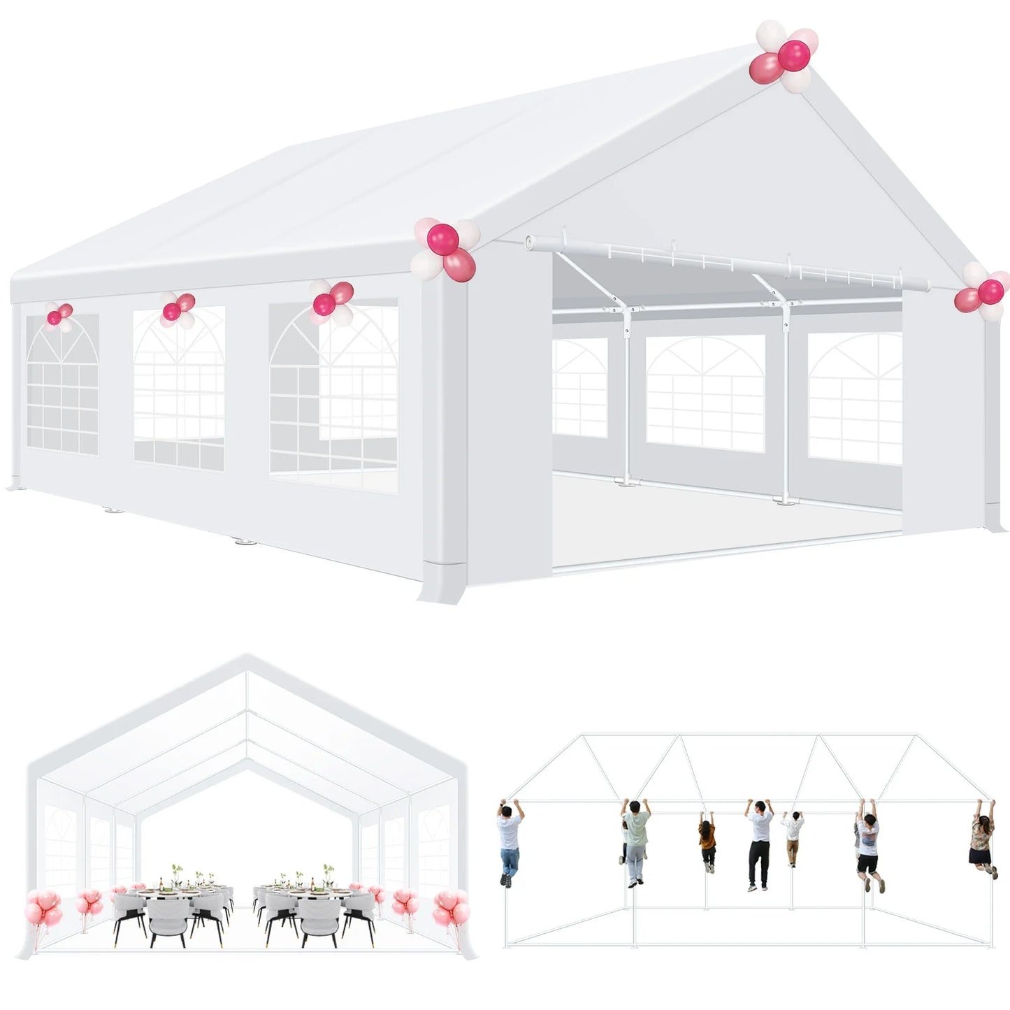 20x20ft Tent Heavy Duty for Parties Waterproof, Wedding and Event Canopy with Removable Sidewalls