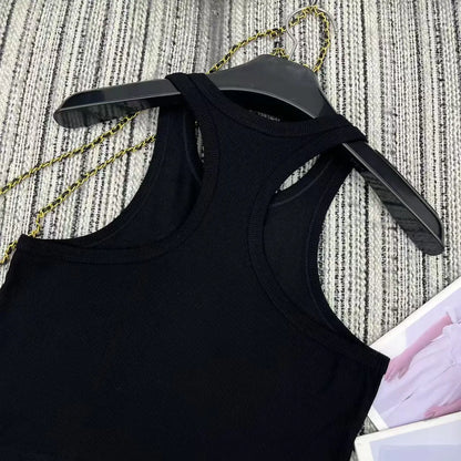 Women's Sport Blue Stretch Cotton Tank Top Moisture-Wicking Quick Dry High Elastic Gym Yoga Running Casual Athletic S-L