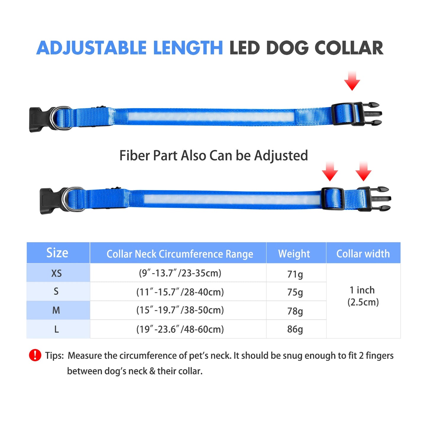 Dog Collar Luminous Pet Supplies Dog Collar Waterproof Safety Collars