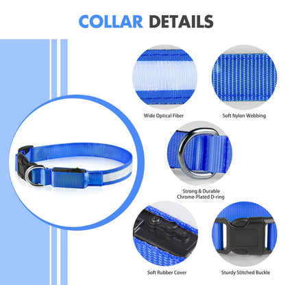 Dog Collar Luminous Pet Supplies Dog Collar Waterproof Safety Collars