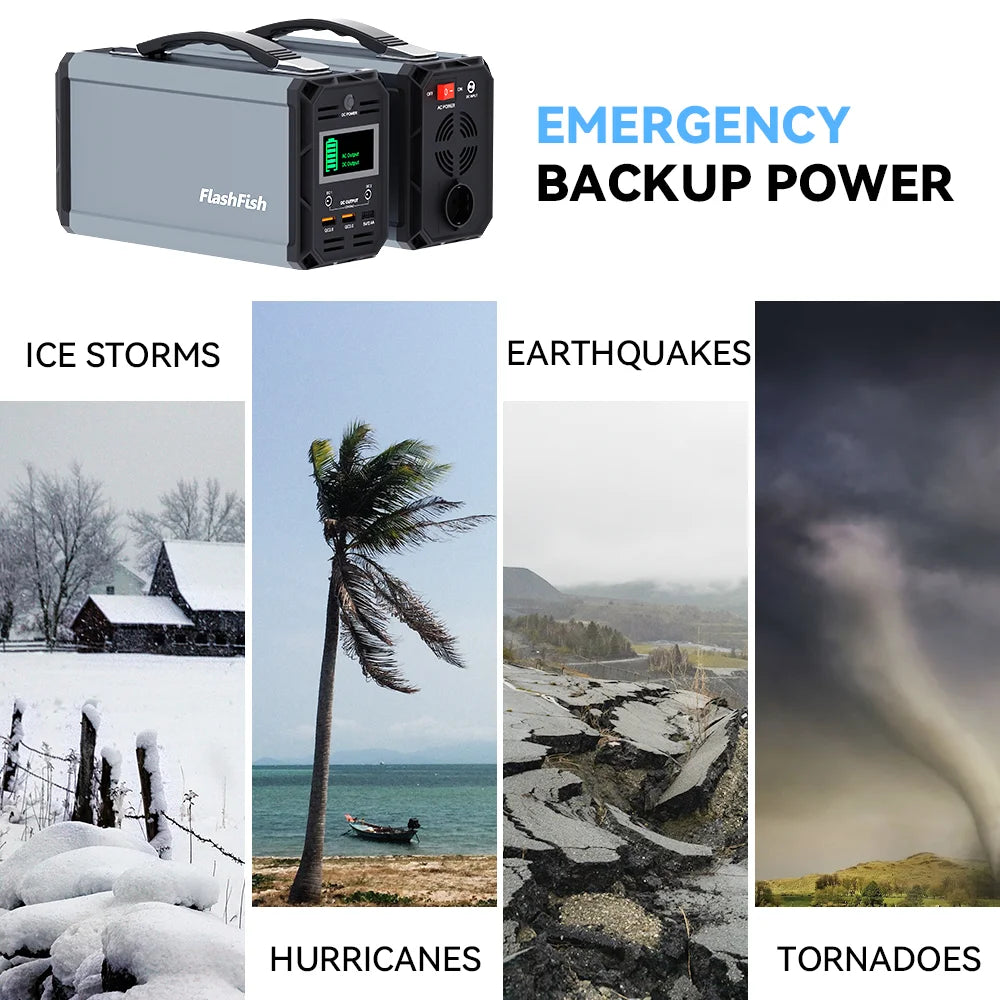 Power Station 300W Portable AC Outlet 222Wh Solar Generator Energy Station