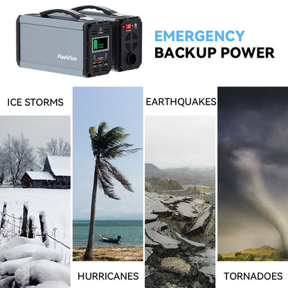 Power Station 300W Portable AC Outlet 222Wh Solar Generator Energy Station