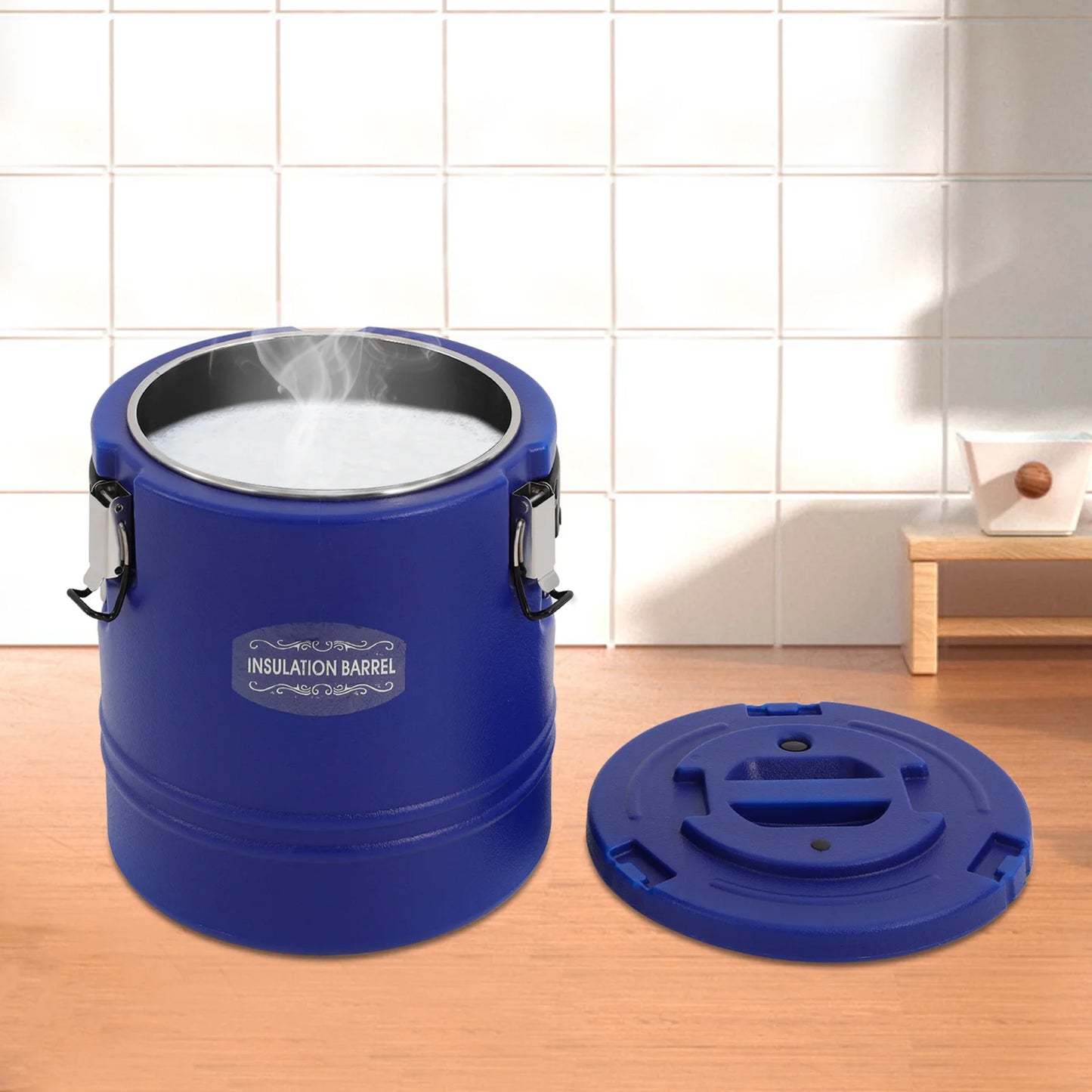 15L Insulated Food Storage Bucket - Hot & Cold Thermal Container - Leak-Proof with 3 Locking Buckles