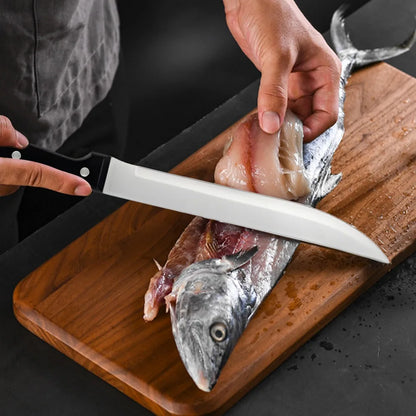 Full 15pcs Chef Knife Set Stainless Steel  with Scissors,Sharpening Rod,Solid Wood Holder Cooking Tool