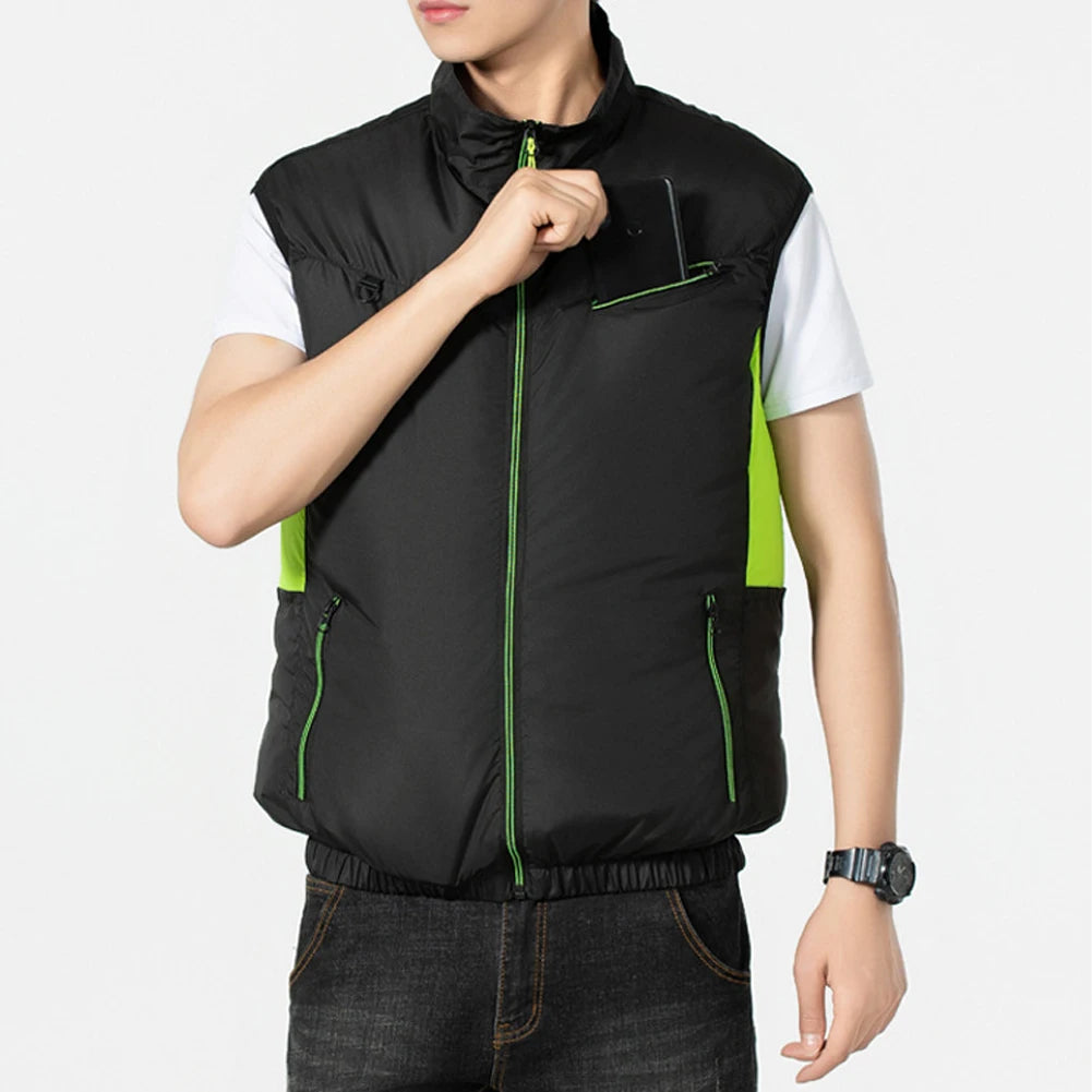 Summer Sport Fan Air Condition Cool Man Woman Outdoor Vest Clothes Jacket Sun Windbreaker Fishing