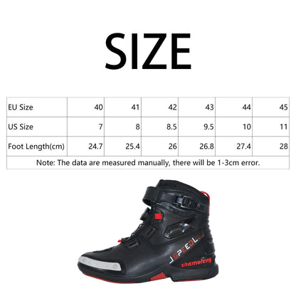 Motorcycle Boots Men Leather Protective Boots Waterproof Non-slip