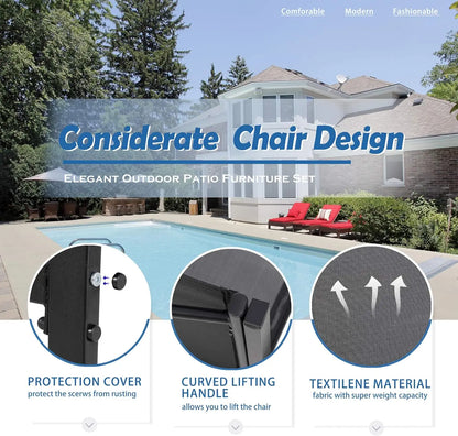 4 Pieces Patio Furniture Outdoor Table and Chairs Set