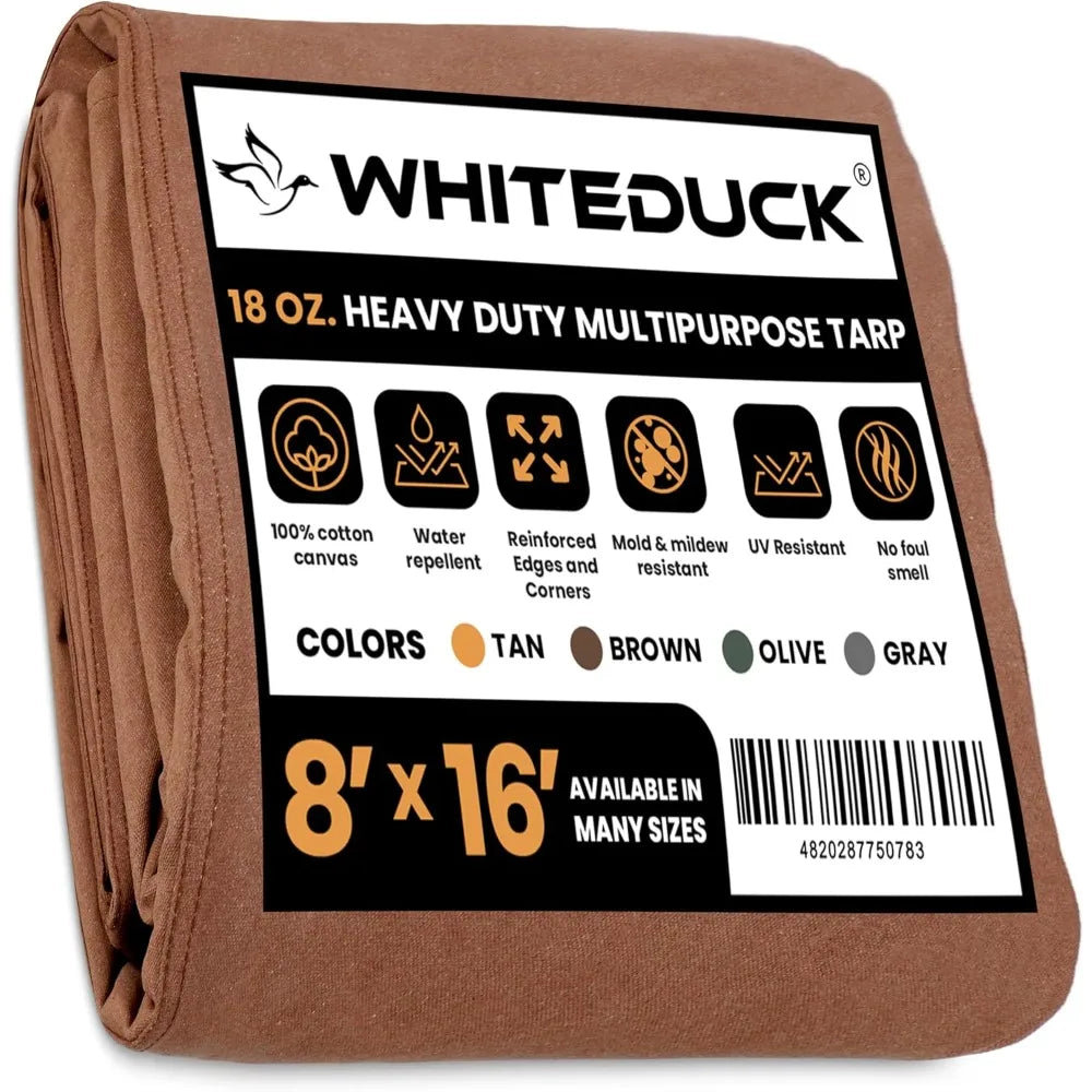 Canvas Tarp Heavy Duty Waterproof UV Resistant, Cloth Tarp