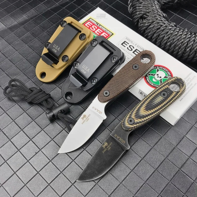G10 Handle Outdoor Fixed Blade Wilderness Survival Hunting Straight Knives with Sheath